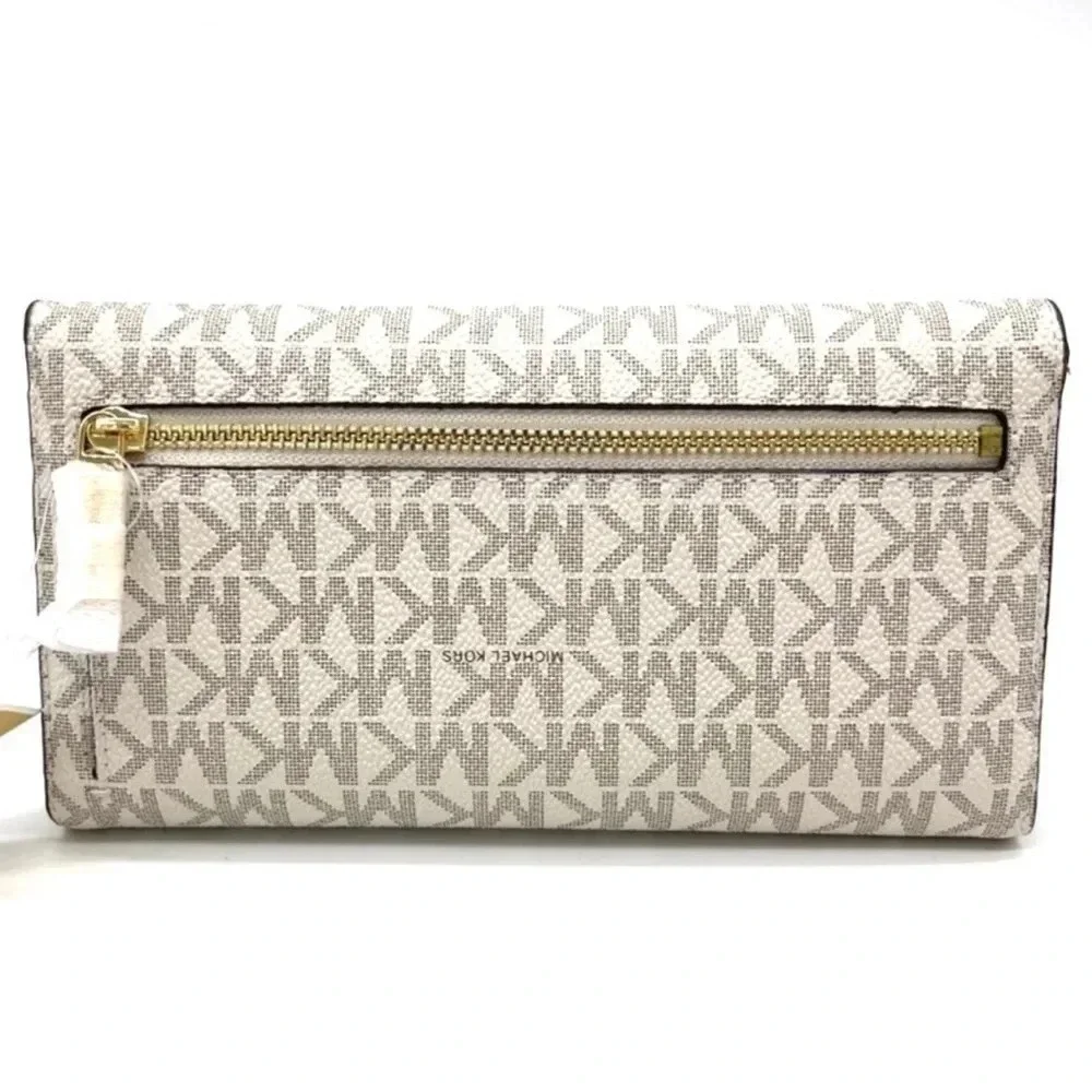 Michael Kors Large Trifold Wallet Vanilla/Brown (NWT) - Picture 3 of 7